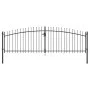 Puerta doble para valla con puntas de lanza 400x175 cm de , Puertas de jardín - Ref: Foro24-145739, Precio: 209,92 €, Descuen...