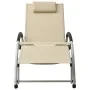 Sonnenliege mit cremefarbenem Textilene-Kissen von vidaXL, Liegen - Ref: Foro24-310530, Preis: 174,69 €, Rabatt: %