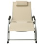 Sun lounger with cream textilene cushion by vidaXL, Loungers - Ref: Foro24-310530, Price: 172,61 €, Discount: %