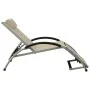 Sonnenliege mit cremefarbenem Textilene-Kissen von vidaXL, Liegen - Ref: Foro24-310530, Preis: 174,69 €, Rabatt: %