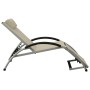 Sun lounger with cream textilene cushion by vidaXL, Loungers - Ref: Foro24-310530, Price: 172,61 €, Discount: %