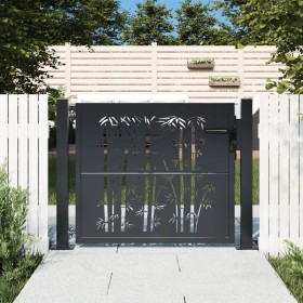 Puerta de jardín acero gris antracita diseño bambú 105x80 cm de , Puertas de jardín - Ref: Foro24-153178, Precio: 167,96 €, D...