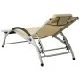 Sonnenliege mit cremefarbenem Textilene-Kissen von vidaXL, Liegen - Ref: Foro24-310530, Preis: 174,69 €, Rabatt: %