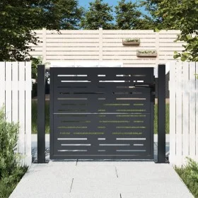 Gartentor aus anthrazitgrauem Stahl im quadratischen Design, 105x80 cm. von , Gartentore - Ref: Foro24-153190, Preis: 156,20 ...