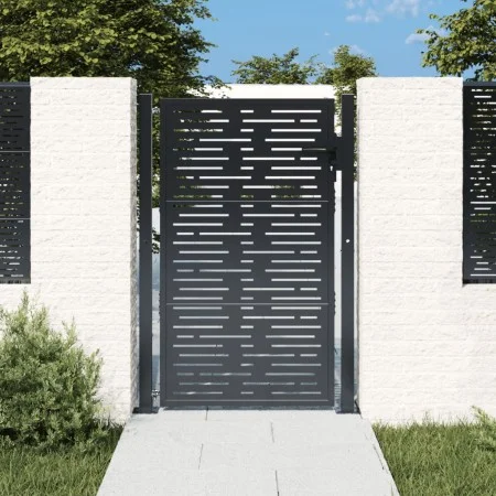 Gartentor aus anthrazitgrauem Stahl im quadratischen Design, 105x130cm. von , Gartentore - Ref: Foro24-153192, Preis: 217,97 ...