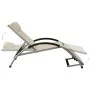 Sonnenliege mit cremefarbenem Textilene-Kissen von vidaXL, Liegen - Ref: Foro24-310530, Preis: 174,69 €, Rabatt: %