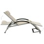 Sun lounger with cream textilene cushion by vidaXL, Loungers - Ref: Foro24-310530, Price: 172,61 €, Discount: %