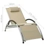 Sonnenliege mit cremefarbenem Textilene-Kissen von vidaXL, Liegen - Ref: Foro24-310530, Preis: 174,69 €, Rabatt: %