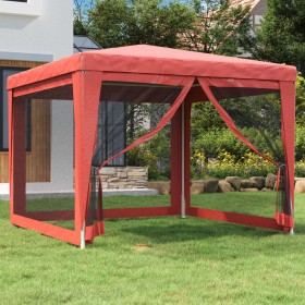 Partyzelt mit 4 Wänden aus rotem HDPE-Netzstoff, 3x3 m. von , Zelte und Pavillons - Ref: Foro24-319230, Preis: 93,04 €, Rabat...