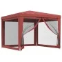 Party tent with 4 red HDPE mesh walls 3x3 m by , Tents and gazebos - Ref: Foro24-319230, Price: 91,28 €, Discount: %