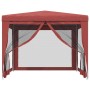 Party tent with 4 red HDPE mesh walls 3x3 m by , Tents and gazebos - Ref: Foro24-319230, Price: 93,04 €, Discount: %