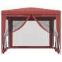 Party tent with 4 red HDPE mesh walls 3x3 m by , Tents and gazebos - Ref: Foro24-319230, Price: 91,28 €, Discount: %