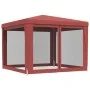 Party tent with 4 red HDPE mesh walls 3x3 m by , Tents and gazebos - Ref: Foro24-319230, Price: 91,28 €, Discount: %
