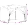 Party tent with 4 red HDPE mesh walls 3x3 m by , Tents and gazebos - Ref: Foro24-319230, Price: 91,28 €, Discount: %
