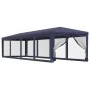 Party tent with 10 blue HDPE mesh walls 3x12 m by , Tents and gazebos - Ref: Foro24-319247, Price: 205,74 €, Discount: %