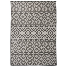 Außenteppich mit flachem Gewebe, schwarzen Streifen, 120x170 cm. von , Teppiche - Ref: Foro24-340851, Preis: 37,45 €, Rabatt: %