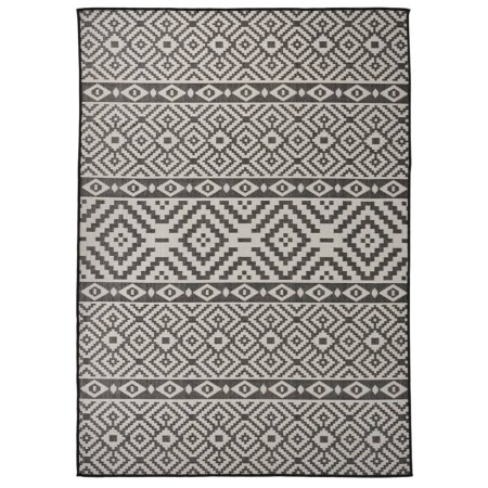 Außenteppich mit flachem Gewebe, schwarzen Streifen, 120x170 cm. von , Teppiche - Ref: Foro24-340851, Preis: 37,45 €, Rabatt: %