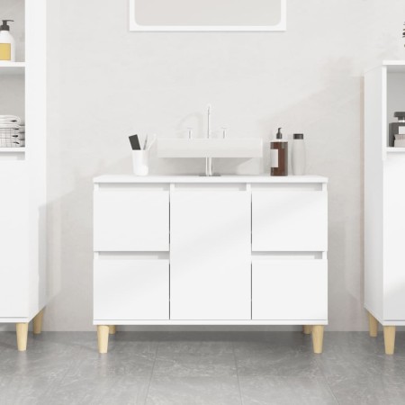 Plywood white gloss bathroom cabinet 80x33x60cm by , bathroom vanities - Ref: Foro24-821270, Price: 105,54 €, Discount: %