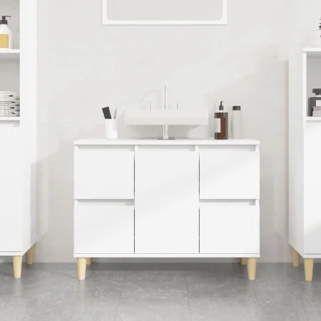 Plywood white gloss bathroom cabinet 80x33x60cm by , bathroom vanities - Ref: Foro24-821270, Price: 105,54 €, Discount: %