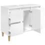 Plywood white gloss bathroom cabinet 80x33x60cm by , bathroom vanities - Ref: Foro24-821270, Price: 105,54 €, Discount: %