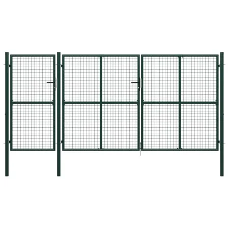 Puerta de jardín de acero verde 400x200 cm de , Puertas de jardín - Ref: Foro24-144315, Precio: 680,43 €, Descuento: %