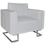 Armchair with chrome legs, white synthetic leather by , Armchairs - Ref: Foro24-241005, Price: 313,21 €, Discount: %