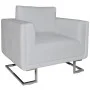 Sessel mit verchromten Beinen aus weißem Kunstleder von , Sessel - Ref: Foro24-241005, Preis: 305,68 €, Rabatt: %