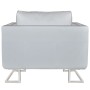 Armchair with chrome legs, white synthetic leather by , Armchairs - Ref: Foro24-241005, Price: 313,21 €, Discount: %