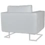 Sessel mit verchromten Beinen aus weißem Kunstleder von , Sessel - Ref: Foro24-241005, Preis: 305,68 €, Rabatt: %