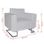Armchair with chrome legs, white synthetic leather by , Armchairs - Ref: Foro24-241005, Price: 313,21 €, Discount: %