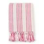 Gestreifte rosa-weiße Baumwolldecke 160x210 cm von , Decken - Ref: Foro24-245325, Preis: 25,63 €, Rabatt: %
