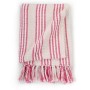 Pink and white striped cotton blanket 160x210 cm by , Blankets - Ref: Foro24-245325, Price: 28,80 €, Discount: %