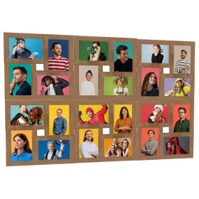 Light brown MDF photo collage frame for 24 photos (10x15 cm). by , Photo frames - Ref: Foro24-332784, Price: 44,72 €, Discoun...