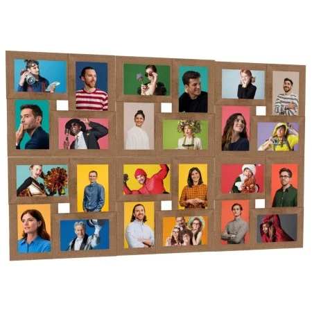 Light brown MDF photo collage frame for 24 photos (10x15 cm). by , Photo frames - Ref: Foro24-332784, Price: 44,72 €, Discoun...
