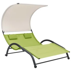 Tumbona doble con toldo textilene verde von vidaXL, Liegen - Ref: Foro24-310546, Preis: 218,60 €, Rabatt: %