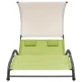 Tumbona doble con toldo textilene verde de vidaXL, Tumbonas - Ref: Foro24-310546, Precio: 218,60 €, Descuento: %
