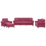 Set of sofas with 4 pieces of red velvet cushions by , Sofas - Ref: Foro24-3202204, Price: 835,87 €, Discount: %