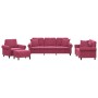 Sofagarnitur mit 4-teiligen Kissen aus bordeauxrotem Samt. von , Sofas - Ref: Foro24-3202204, Preis: 850,11 €, Rabatt: %