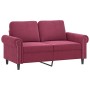 Sofagarnitur mit 4-teiligen Kissen aus bordeauxrotem Samt. von , Sofas - Ref: Foro24-3202204, Preis: 850,11 €, Rabatt: %