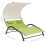 Tumbona doble con toldo textilene verde de vidaXL, Tumbonas - Ref: Foro24-310546, Precio: 218,60 €, Descuento: %