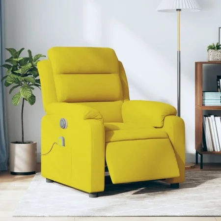Yellow velvet electric massage recliner. by , Armchairs - Ref: Foro24-3205088, Price: 280,72 €, Discount: %