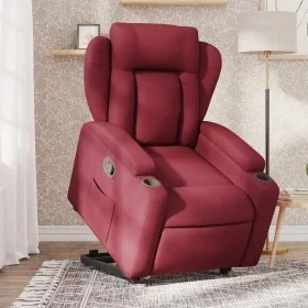 Sillón reclinable elevable tela rojo tinto de , Sillones - Ref: Foro24-3204485, Precio: 298,77 €, Descuento: %
