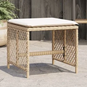 Garden stools with cushions 4 pcs PE rattan beige 41x41x36cm by , Outdoor ottomans - Ref: Foro24-365052, Price: 98,30 €, Disc...