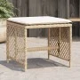 Garden stools with cushions 4 pcs PE rattan beige 41x41x36cm by , Outdoor ottomans - Ref: Foro24-365052, Price: 98,30 €, Disc...