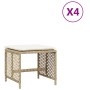 Gartenhocker mit Kissen 4 Stück PE-Rattan beige 41x41x36cm von , Hocker für den Außenbereich - Ref: Foro24-365052, Preis: 100...