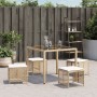 Gartenhocker mit Kissen 4 Stück PE-Rattan beige 41x41x36cm von , Hocker für den Außenbereich - Ref: Foro24-365052, Preis: 100...
