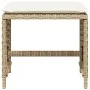 Gartenhocker mit Kissen 4 Stück PE-Rattan beige 41x41x36cm von , Hocker für den Außenbereich - Ref: Foro24-365052, Preis: 98,...