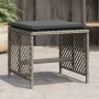 Garden stools with cushions 4 pcs PE rattan gray 41x41x36 cm by , Outdoor ottomans - Ref: Foro24-365050, Price: 100,03 €, Dis...