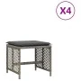 Gartenhocker mit Kissen 4 Stück PE-Rattan Grau 41x41x36 cm von , Hocker für den Außenbereich - Ref: Foro24-365050, Preis: 96,...