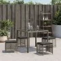 Gartenhocker mit Kissen 4 Stück PE-Rattan Grau 41x41x36 cm von , Hocker für den Außenbereich - Ref: Foro24-365050, Preis: 96,...